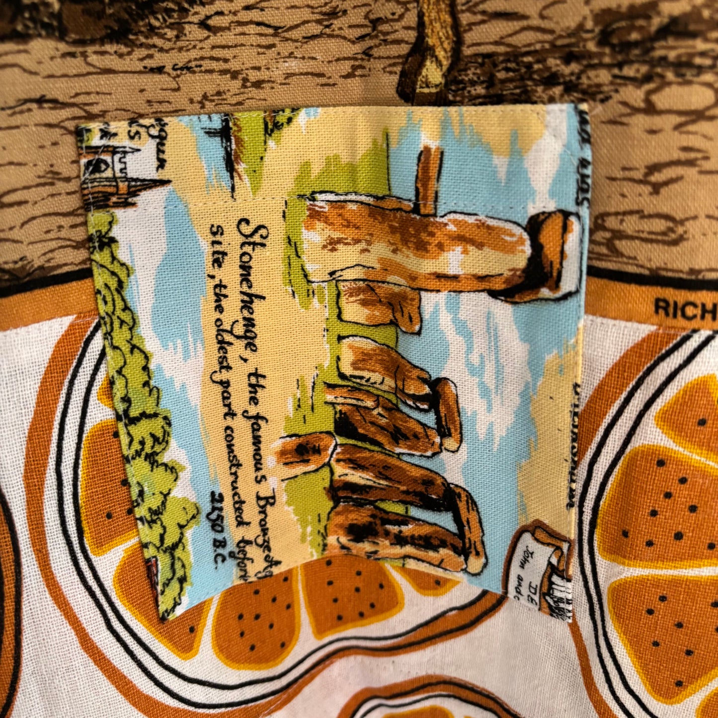 Short sleeved tea-shirt featuring a healthy breakfast! Oranges and puffed wheat!