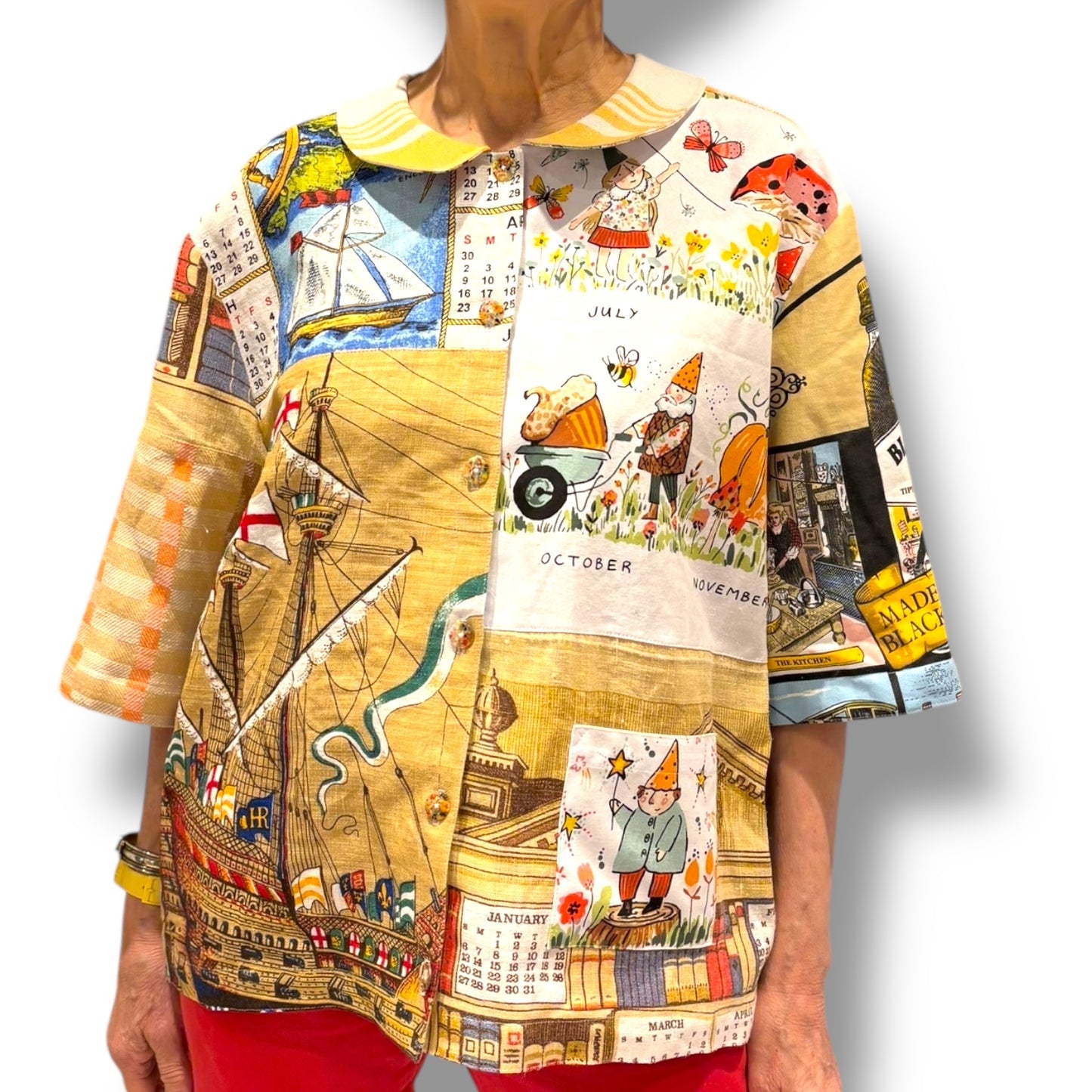 One size tea-shirt - “Saily boat and elves”