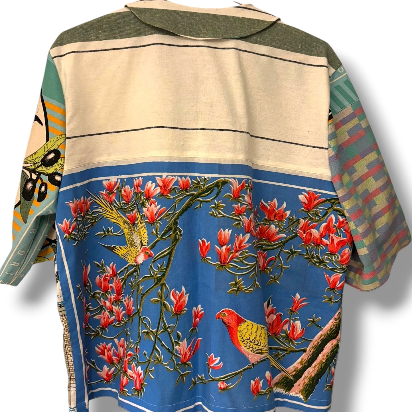 LONGER LENGTH Tea -shirt - Olive oil and patterns