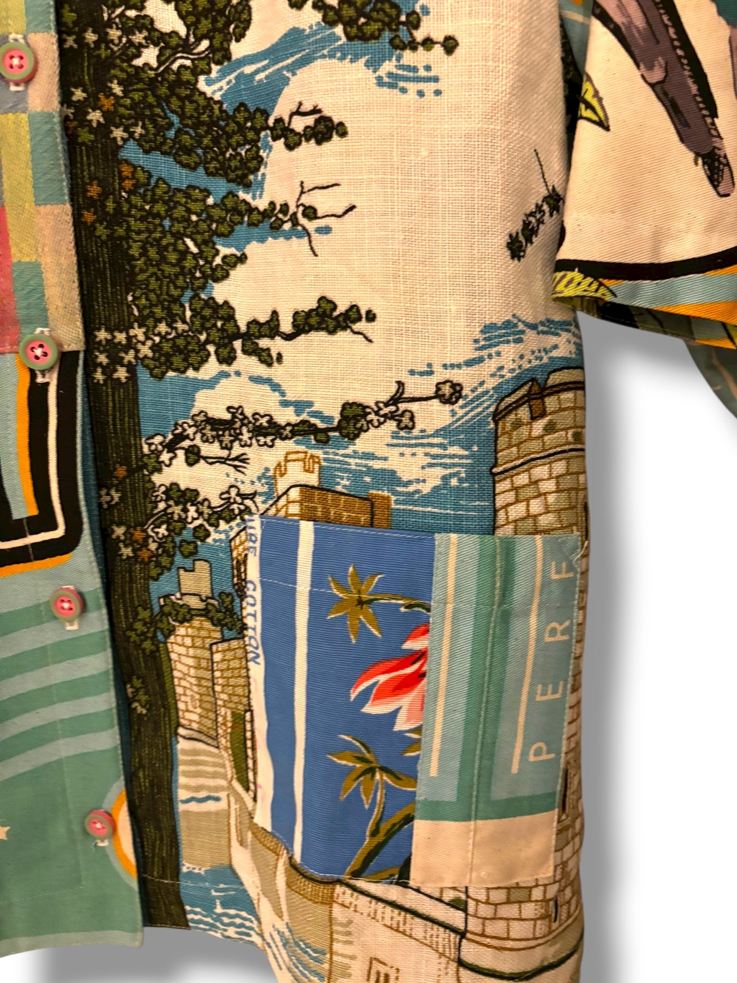 LONGER LENGTH Tea -shirt - Olive oil and patterns