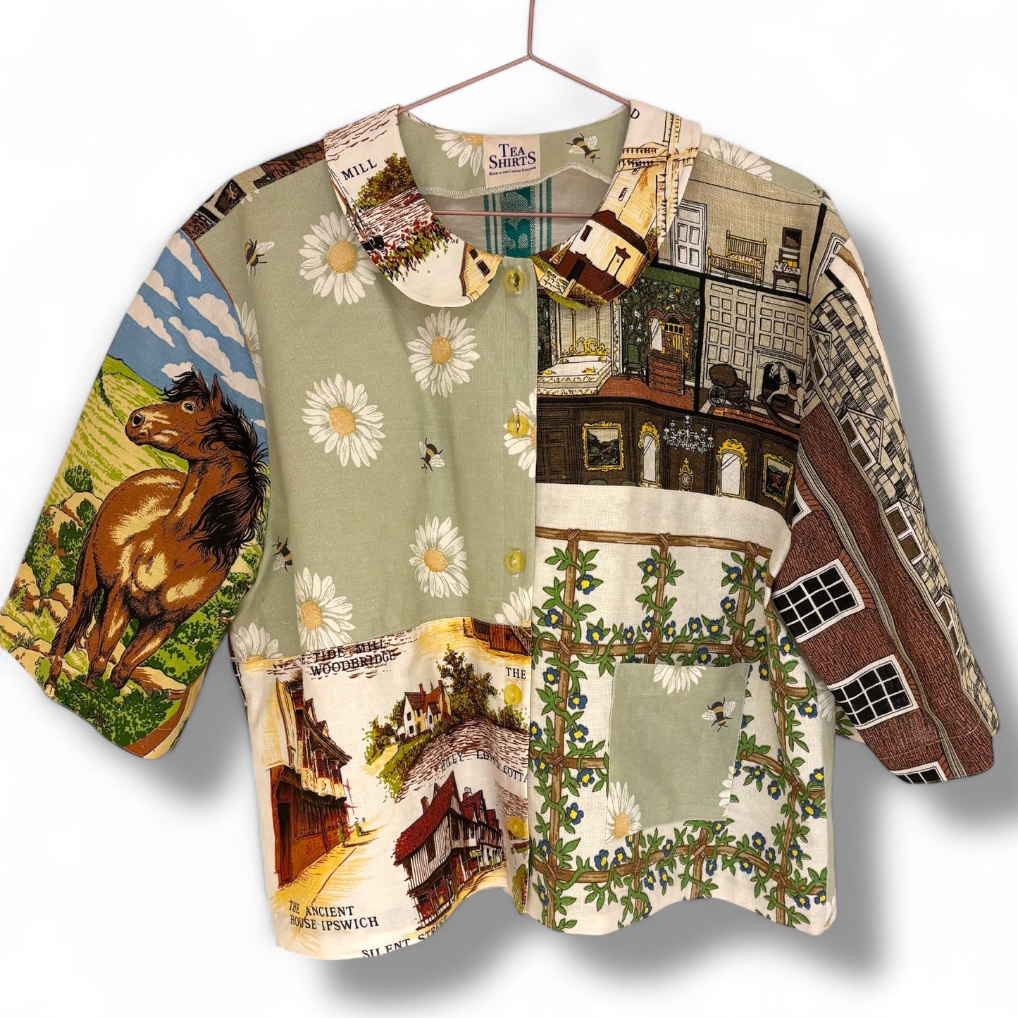 One size tea-shirt “Erddig and bees with flowers”