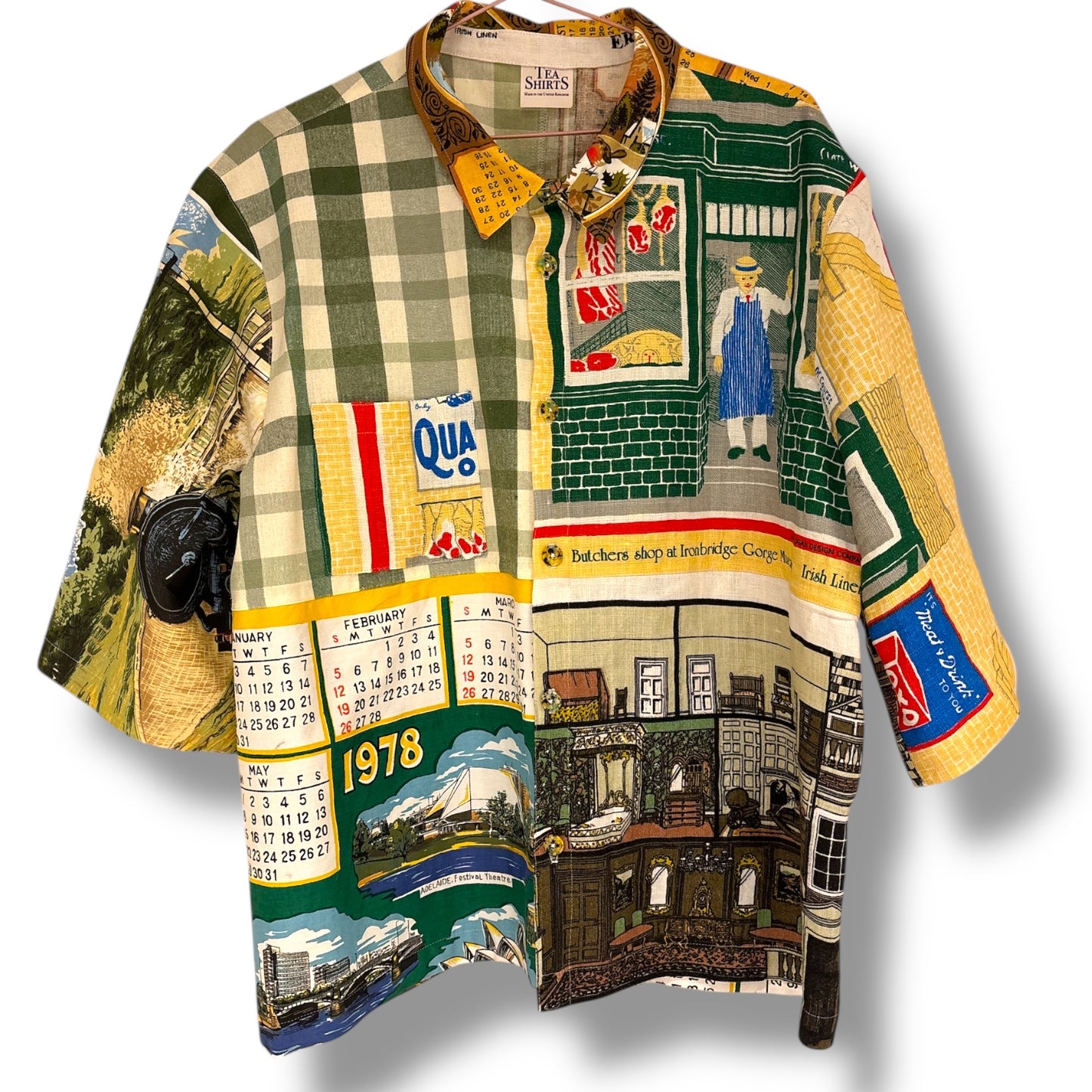 UNISEX styled tea- shirt, longer length and pointed collar - IRONBRIDGE